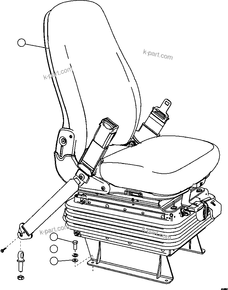 Komatsu parts book diagram for AFE57-CX 830E-1AC S/N A30505 - A30506     HIBBING TACONITE: PASSENGER SEAT INSTALLATION