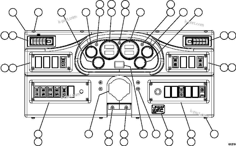 Komatsu parts book diagram for AFE57-CX 830E-1AC S/N A30505 - A30506     HIBBING TACONITE: INSTRUMENT PANEL ASSEMBLY (EM4322)