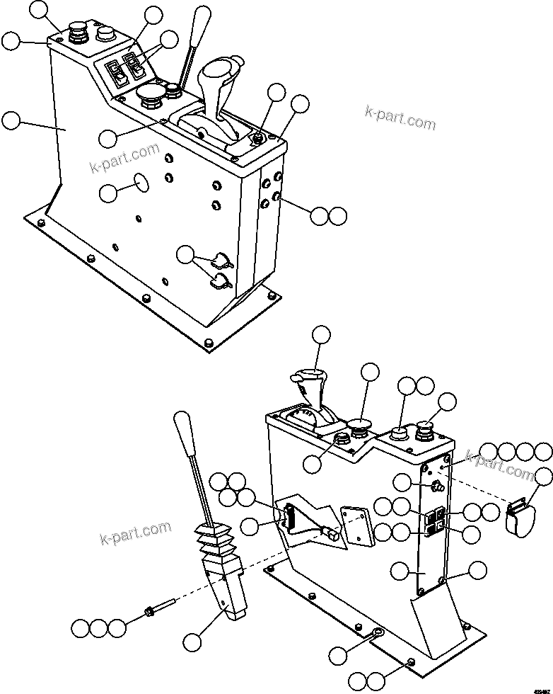 Komatsu parts book diagram for AFE57-CX 830E-1AC S/N A30505 - A30506     HIBBING TACONITE: CENTER CONSOLE MODULE INSTALLATION