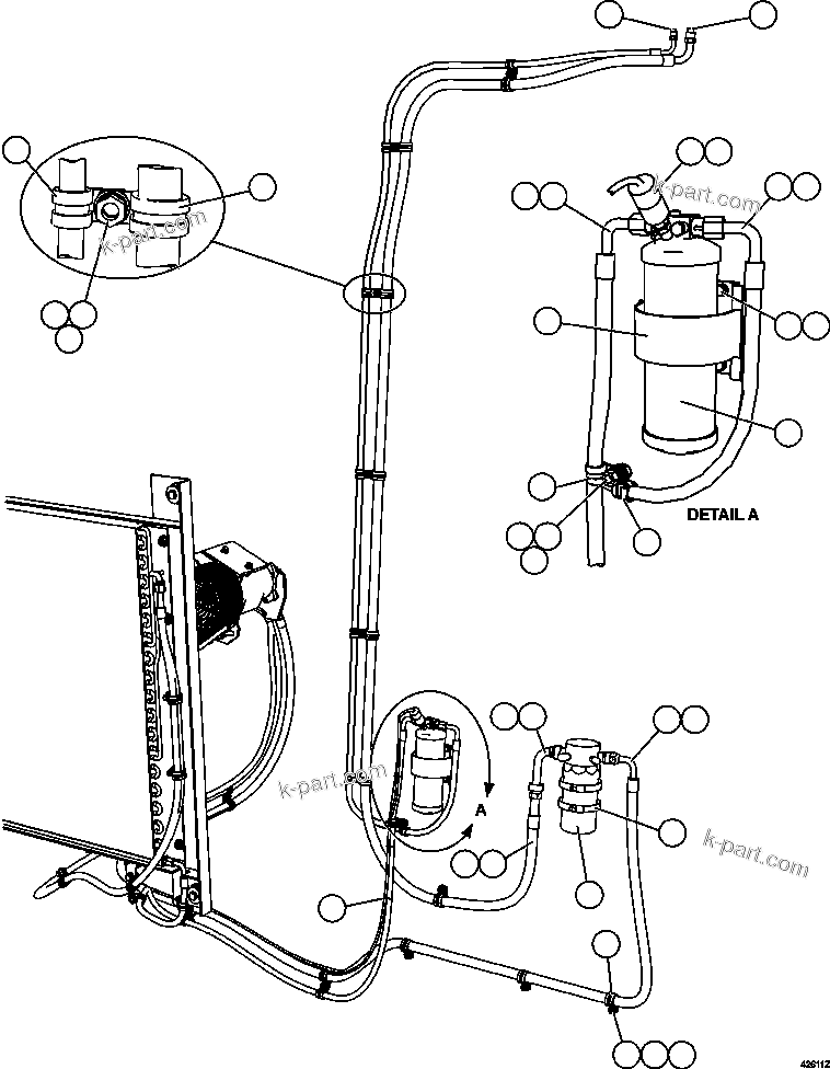 Komatsu parts book diagram for AFE57-CX 830E-1AC S/N A30505 - A30506     HIBBING TACONITE: AIR CONDITIONING PIPING