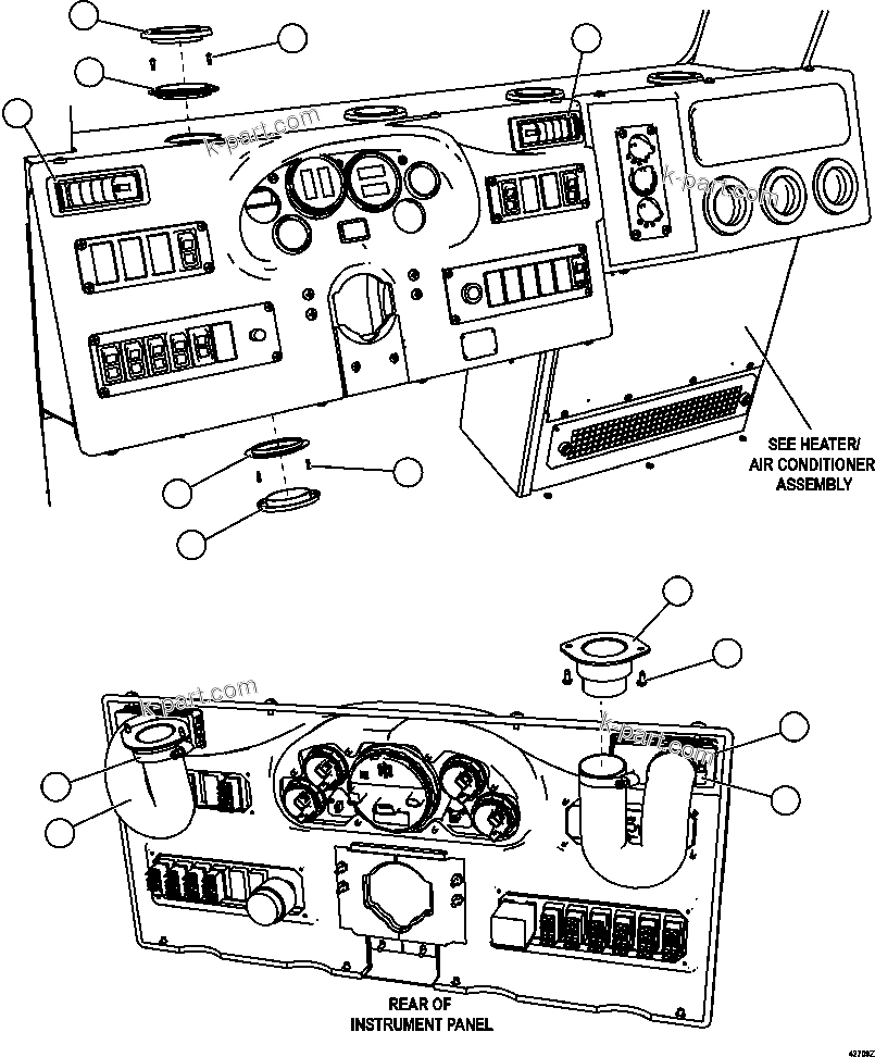 Komatsu parts book diagram for AFE57-CX 830E-1AC S/N A30505 - A30506     HIBBING TACONITE: HVAC VENTS