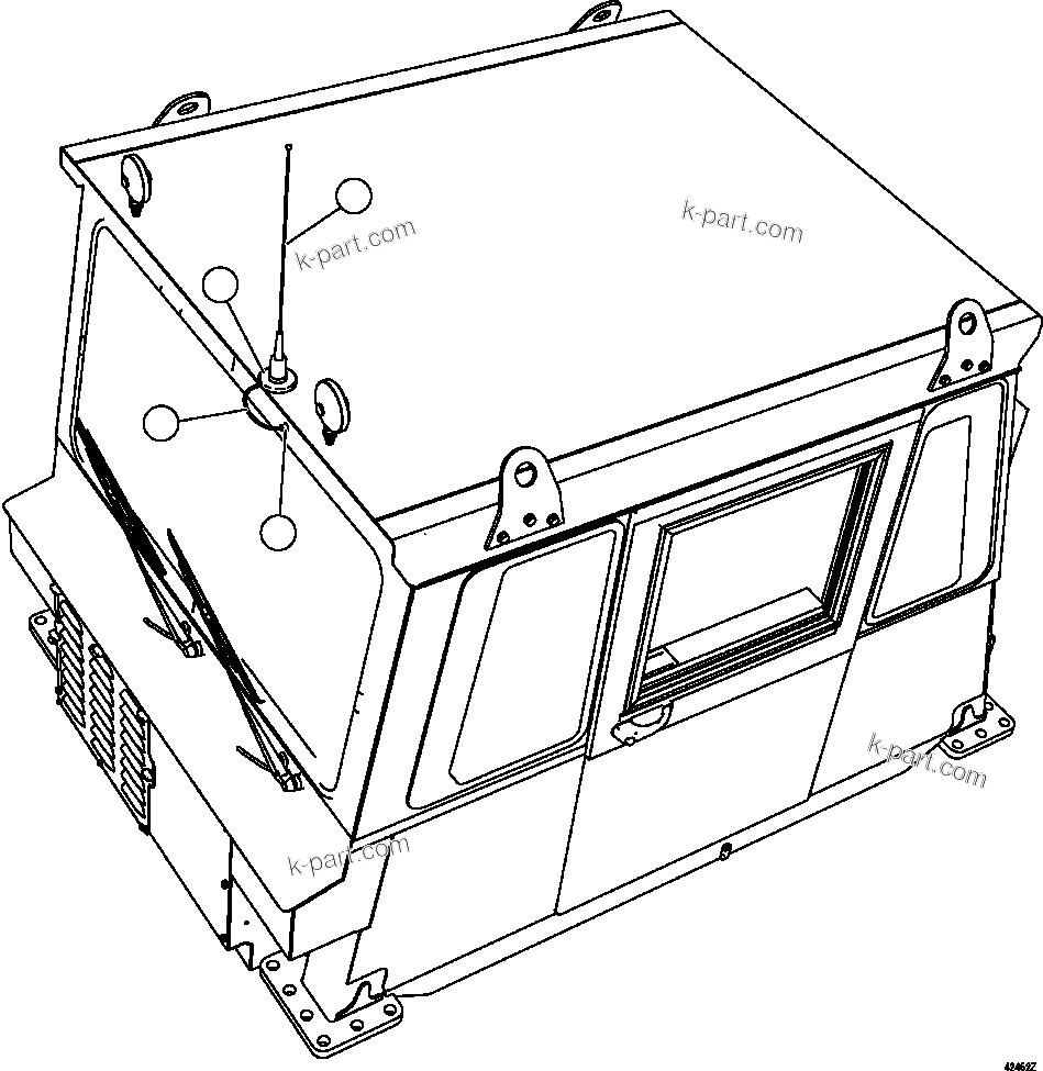 Komatsu parts book diagram for AFE57-CX 830E-1AC S/N A30505 - A30506     HIBBING TACONITE: ORBCOMM CAB INSTALLATION