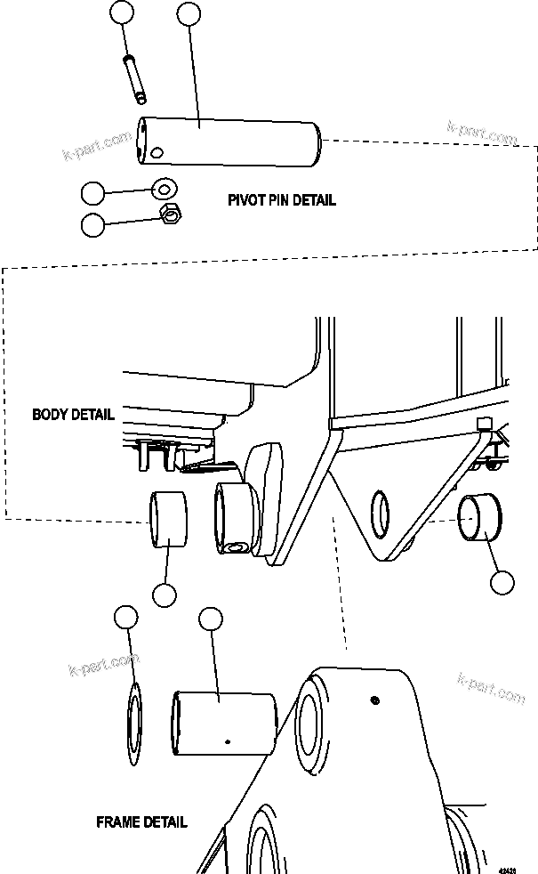 Komatsu parts book diagram for AFE57-CX 830E-1AC S/N A30505 - A30506     HIBBING TACONITE: BODY PIVOT