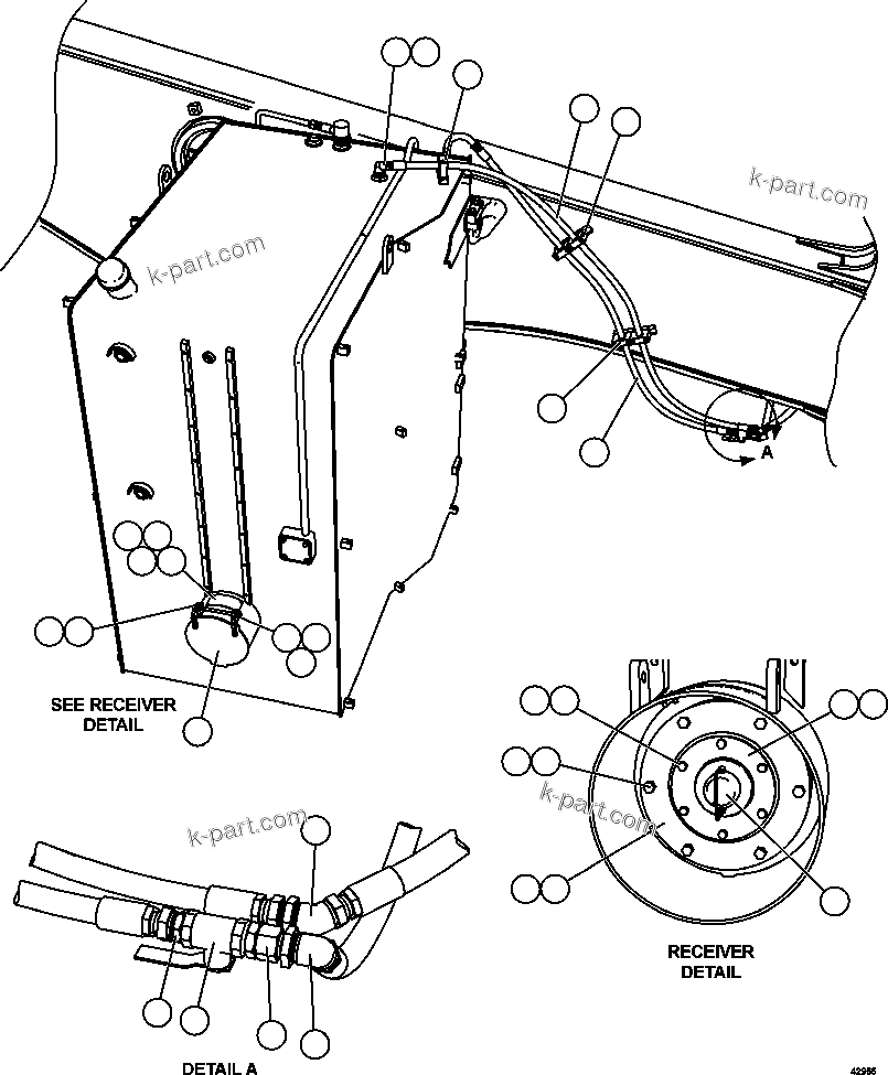 Komatsu parts book diagram for AFE57-CX 830E-1AC S/N A30505 - A30506     HIBBING TACONITE: FUEL SYSTEM PIPING ( 1/3)