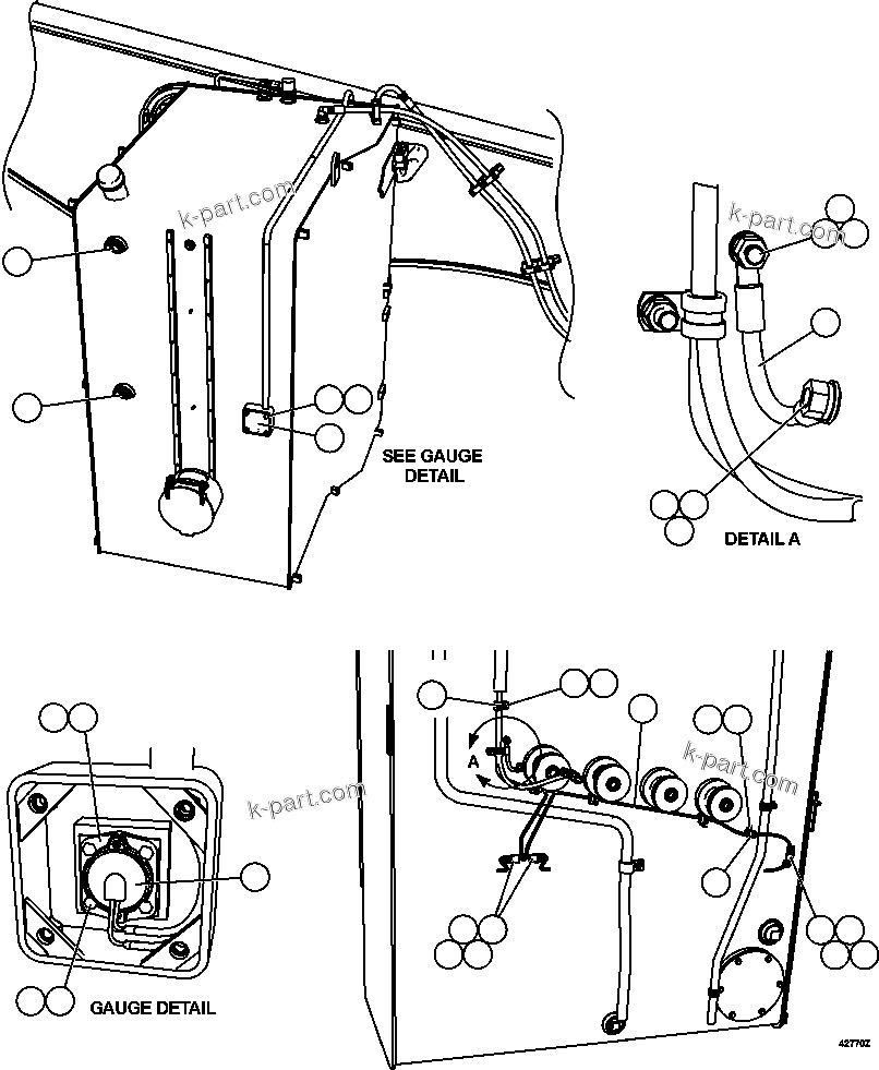 Komatsu parts book diagram for AFE57-CX 830E-1AC S/N A30505 - A30506     HIBBING TACONITE: FUEL TANK GAUGE AND WIRING
