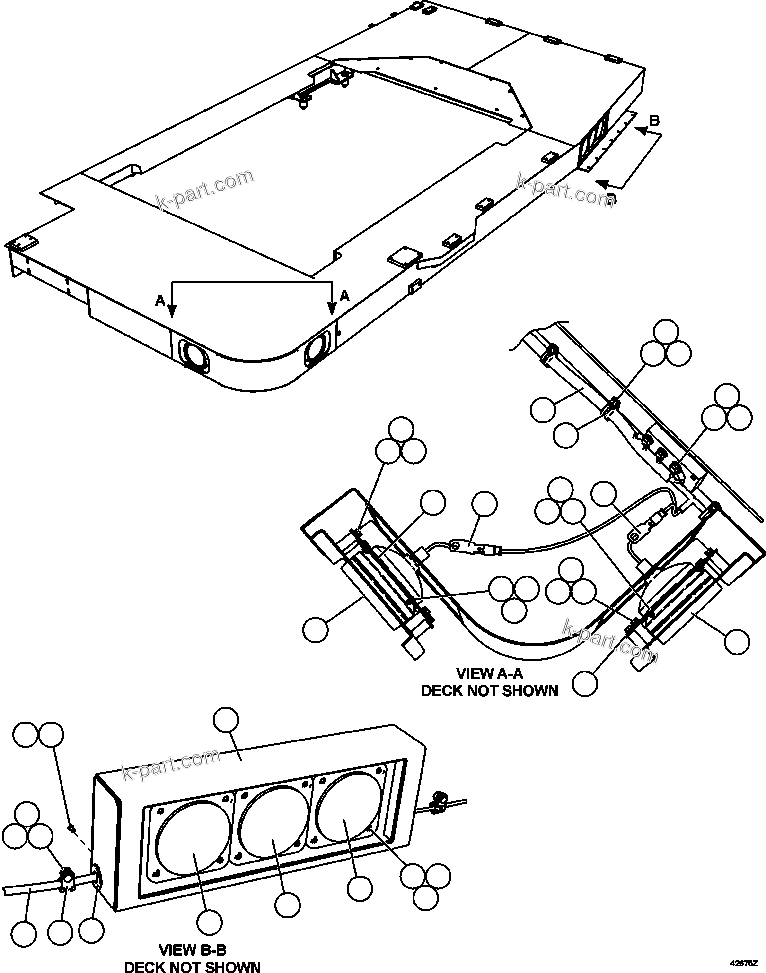 Komatsu parts book diagram for AFE57-CX 830E-1AC S/N A30505 - A30506     HIBBING TACONITE: LH DECK LIGHTS
