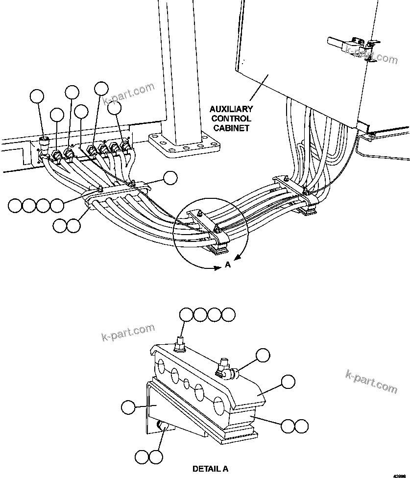 Komatsu parts book diagram for AFE57-CX 830E-1AC S/N A30505 - A30506     HIBBING TACONITE: EXTERNAL CAB WIRING