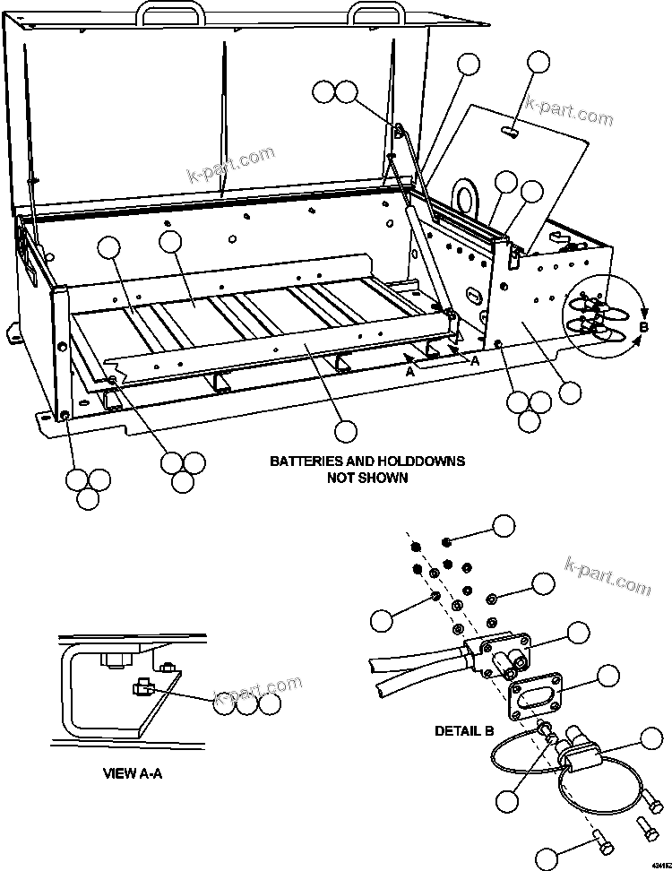 Komatsu parts book diagram for AFE57-CX 830E-1AC S/N A30505 - A30506     HIBBING TACONITE: BATTERY BOX ( 2/5)