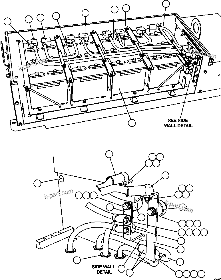 Komatsu parts book diagram for AFE57-CX 830E-1AC S/N A30505 - A30506     HIBBING TACONITE: BATTERY BOX ( 3/5)