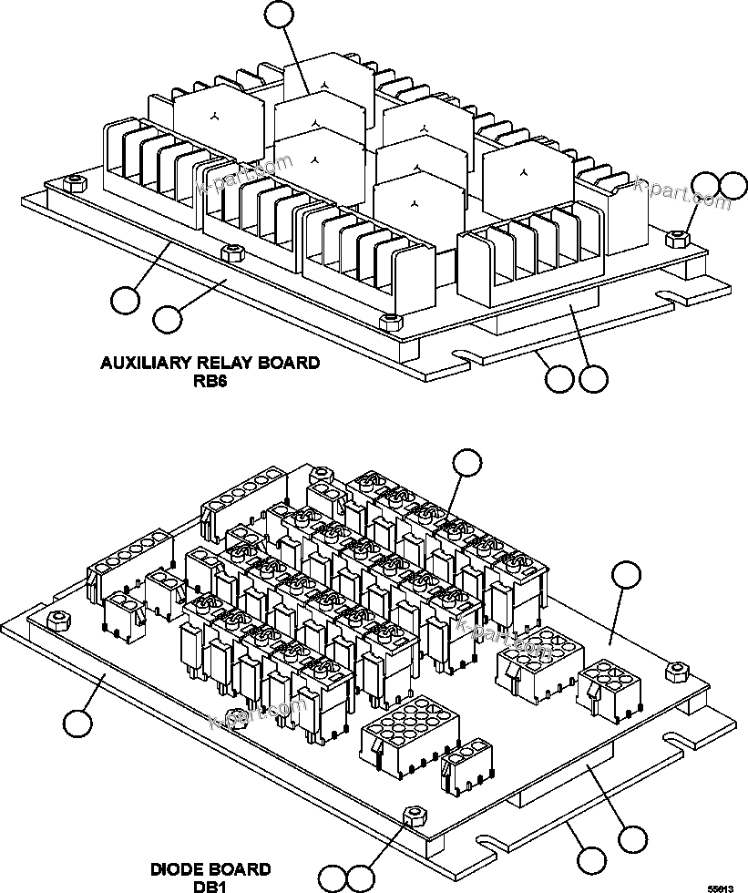 Komatsu parts book diagram for AFE57-CX 830E-1AC S/N A30505 - A30506     HIBBING TACONITE: RELAY AND DIODE BOARDS