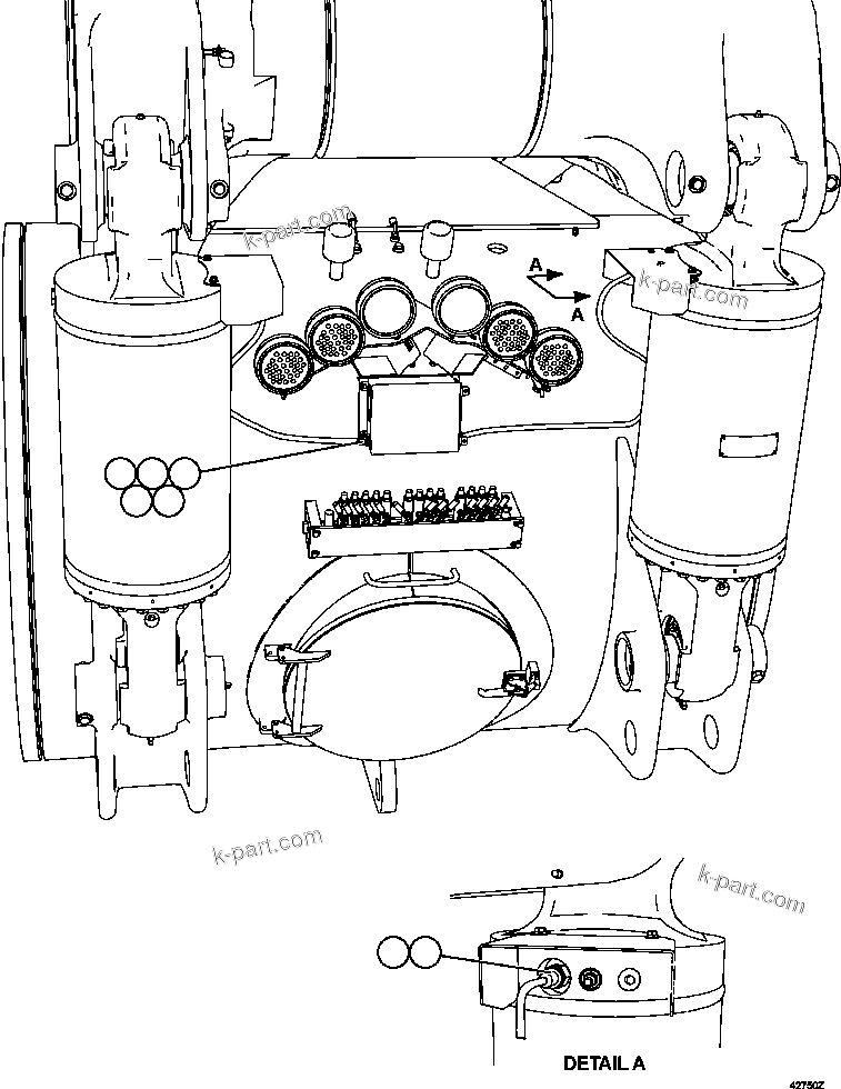 Komatsu parts book diagram for AFE57-CX 830E-1AC S/N A30505 - A30506     HIBBING TACONITE: PAYLOAD METER III - REAR SUSPENSIONS