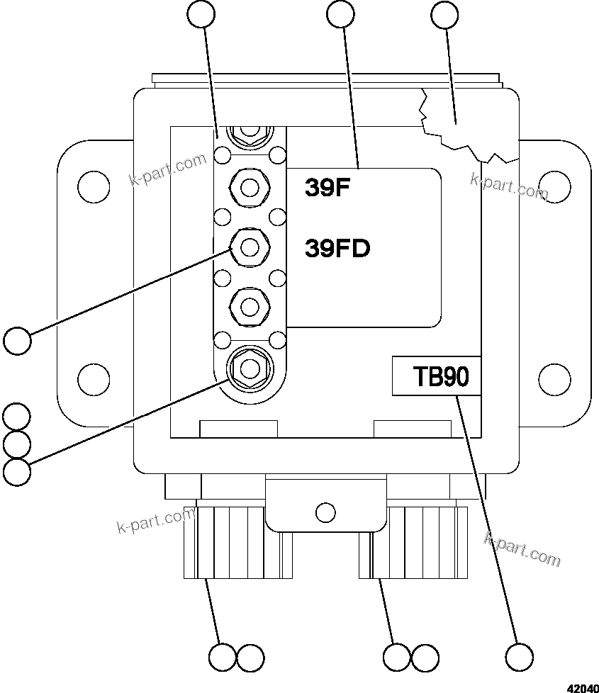 Komatsu parts book diagram for AFE57-CX 830E-1AC S/N A30505 - A30506     HIBBING TACONITE: JUNCTION BOX ASSEMBLY - LH (EK9835)