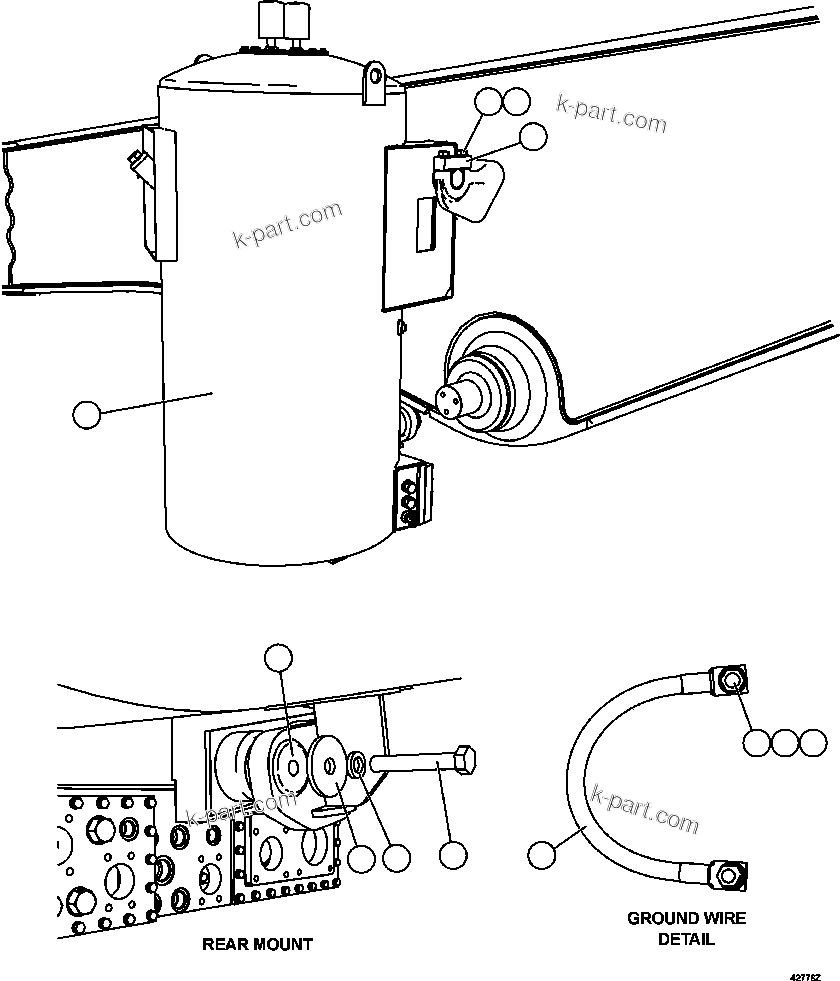 Komatsu parts book diagram for AFE57-CX 830E-1AC S/N A30505 - A30506     HIBBING TACONITE: HYDRAULIC TANK INSTALLATION