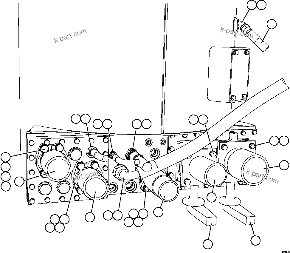 Komatsu parts book diagram for AFE57-CX 830E-1AC S/N A30505 - A30506     HIBBING TACONITE: HYDRAULIC TANK PIPING