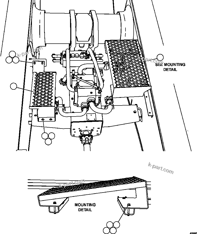 Komatsu parts book diagram for AFE57-CX 830E-1AC S/N A30505 - A30506     HIBBING TACONITE: PUMP MODULE PLATFORMS