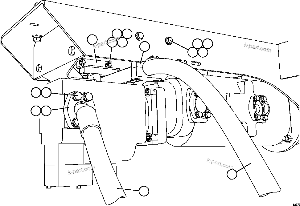 Komatsu parts book diagram for AFE57-CX 830E-1AC S/N A30505 - A30506     HIBBING TACONITE: STEERING PUMP PIPING ( 2/2)