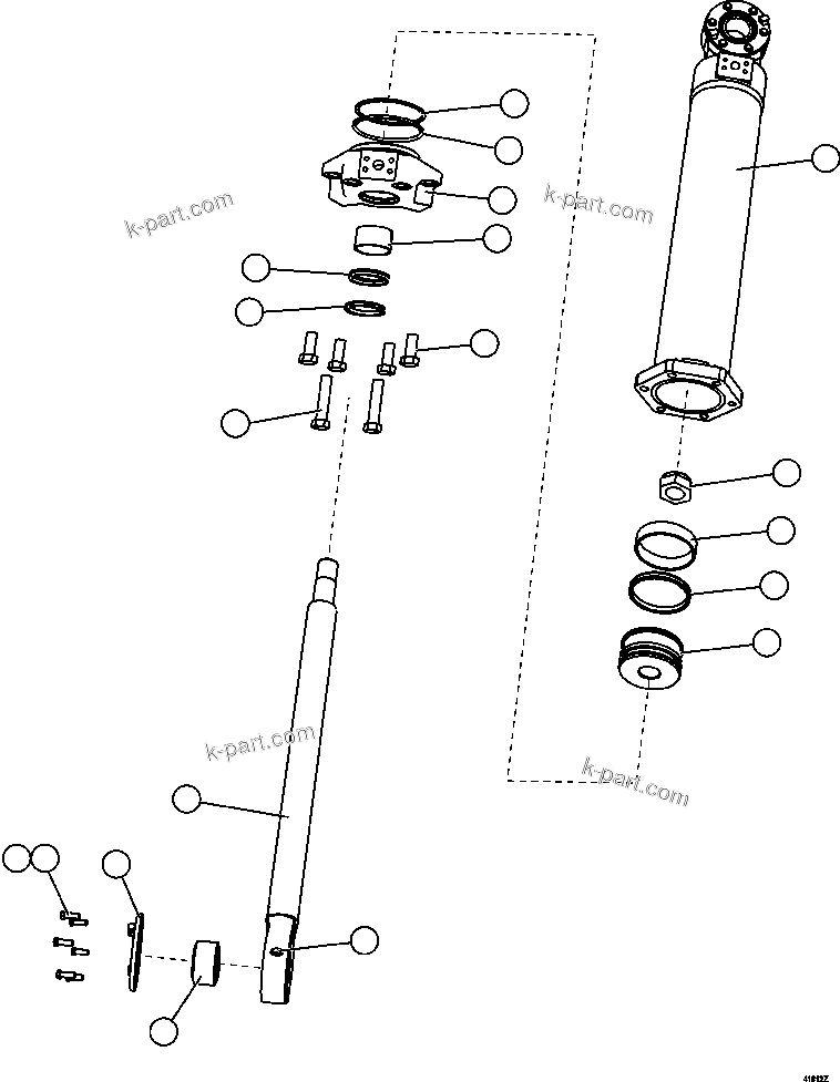 Komatsu parts book diagram for AFE57-CX 830E-1AC S/N A30505 - A30506     HIBBING TACONITE: STEERING CYLINDER AND BEARINGS