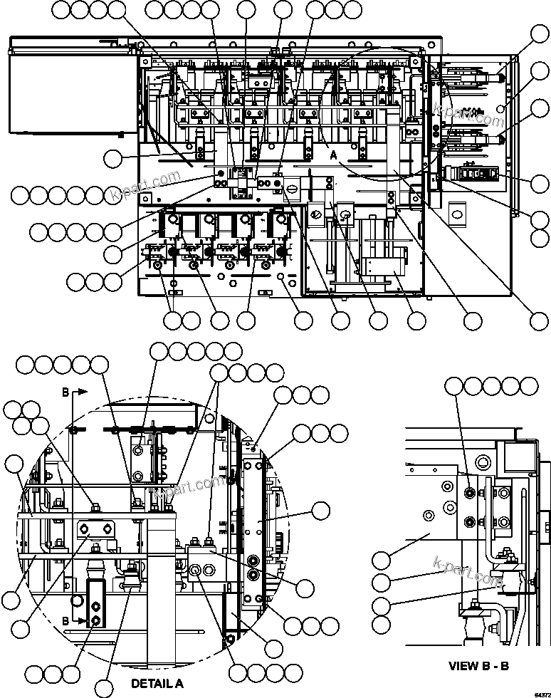 Komatsu parts book diagram for AFE57-CX 830E-1AC S/N A30505 - A30506     HIBBING TACONITE: CONTROL CABINET - TOP (PC2752)