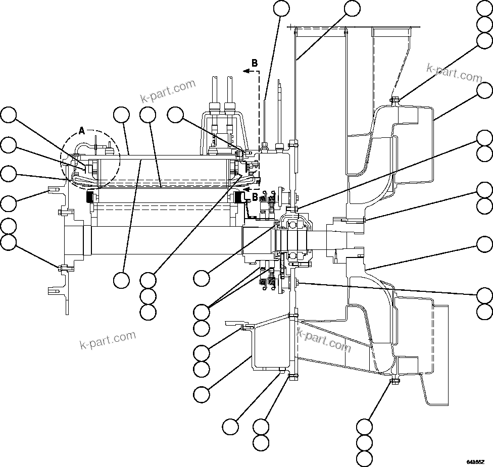 Komatsu parts book diagram for AFE57-CX 830E-1AC S/N A30505 - A30506     HIBBING TACONITE: ALTERNATOR - ENGINE MOUNT ( 1/2)