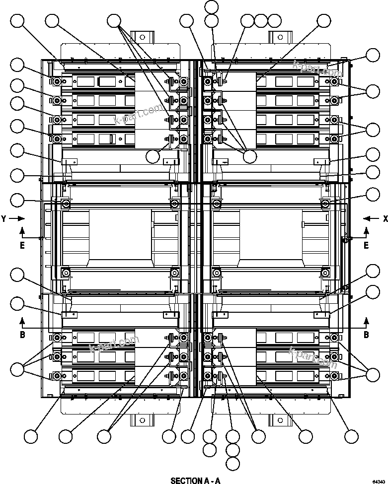 Komatsu parts book diagram for AFE57-CX 830E-1AC S/N A30505 - A30506     HIBBING TACONITE: RETARDING GRID ASSEMBLY   4/7 (PC2523)