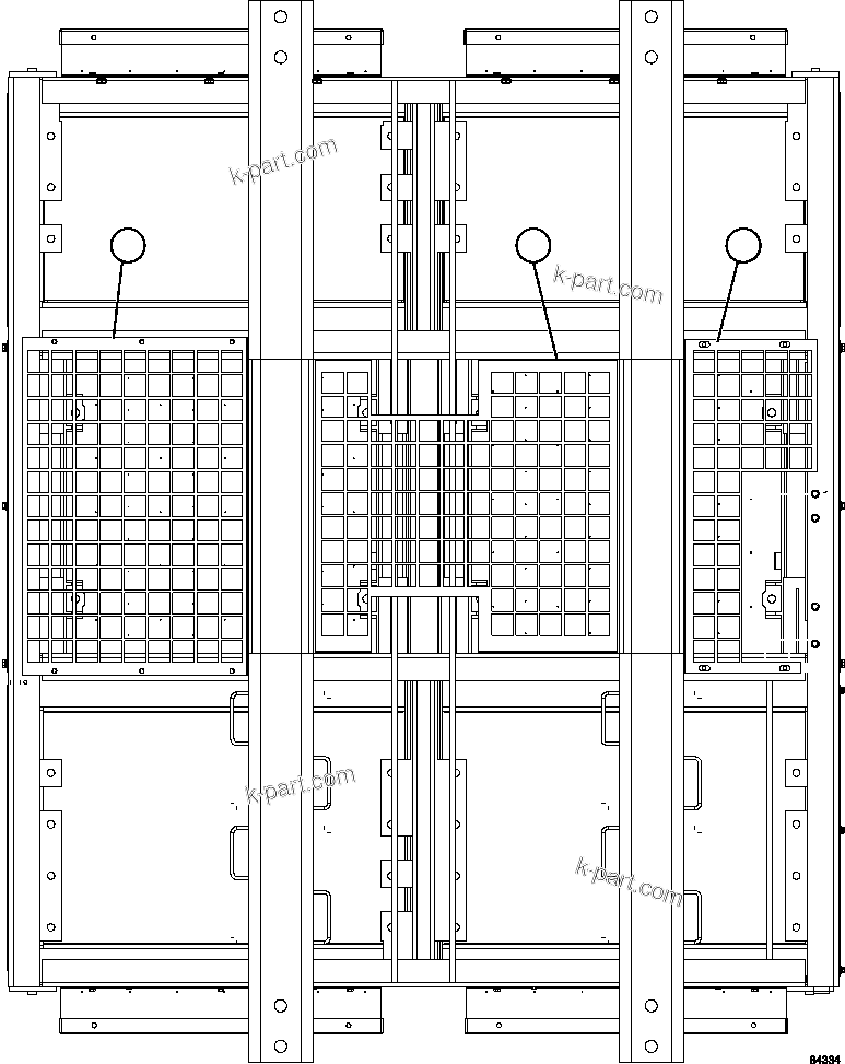 Komatsu parts book diagram for AFE57-CX 830E-1AC S/N A30505 - A30506     HIBBING TACONITE: RETARDING GRID ASSEMBLY   6/7 (PC2523)