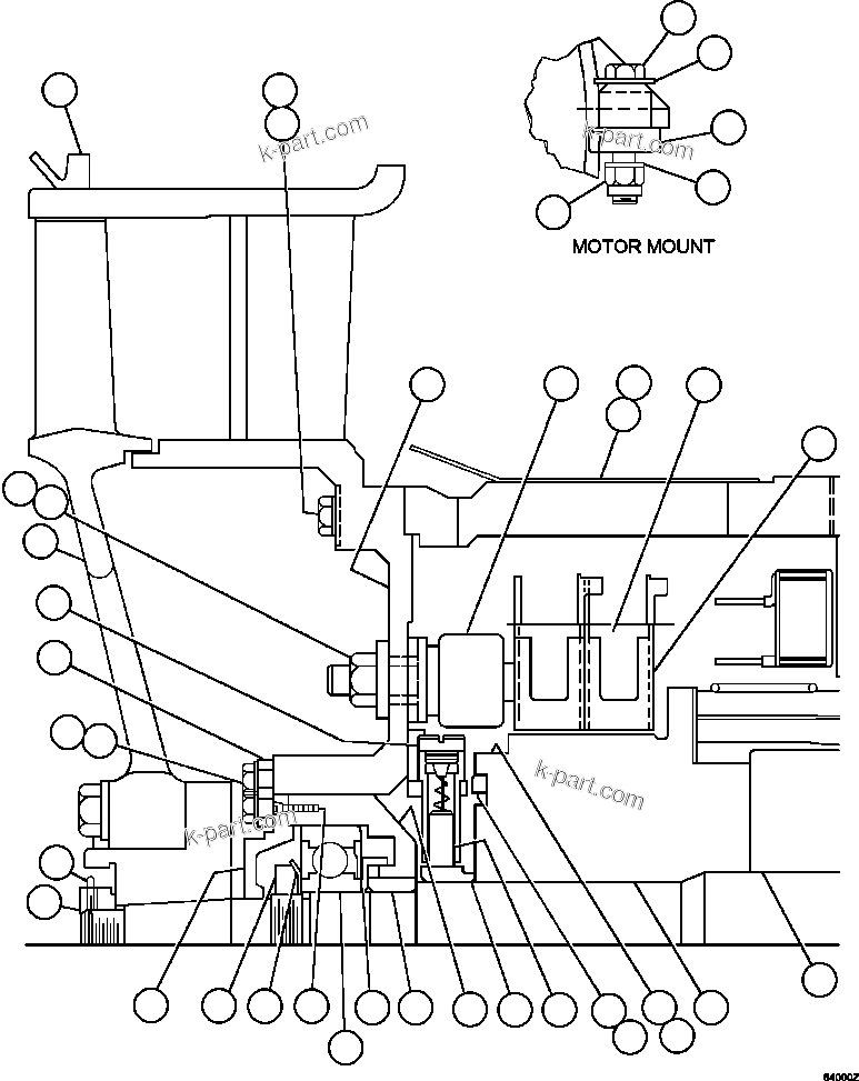 Komatsu parts book diagram for AFE57-CX 830E-1AC S/N A30505 - A30506     HIBBING TACONITE: BLOWER MOTOR (COMMUTATOR END) (XA4146)