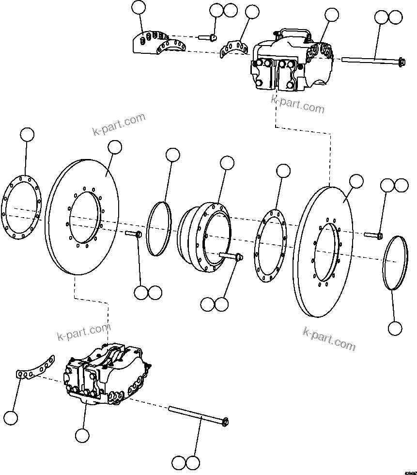 Komatsu parts book diagram for AFE57-EX 830E-1AC S/N A30637 - A30638    HINDUSTAN ZINC: REAR BRAKE INSTALLATION