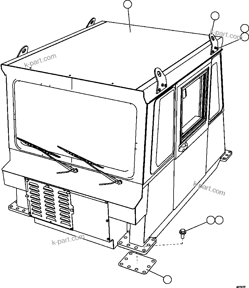 Komatsu parts book diagram for AFE57-EX 830E-1AC S/N A30637 - A30638    HINDUSTAN ZINC: CAB INSTALLATION