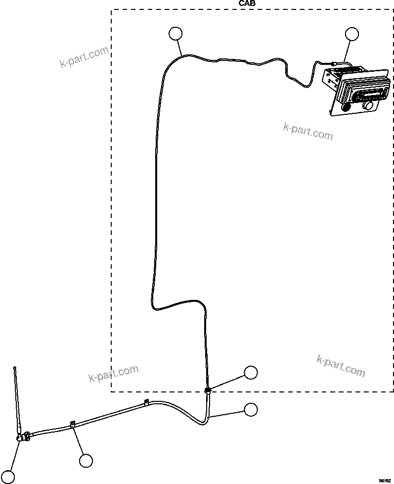 Komatsu parts book diagram for AFE57-EX 830E-1AC S/N A30637 - A30638    HINDUSTAN ZINC: RADIO ANTENNA INSTALLATION