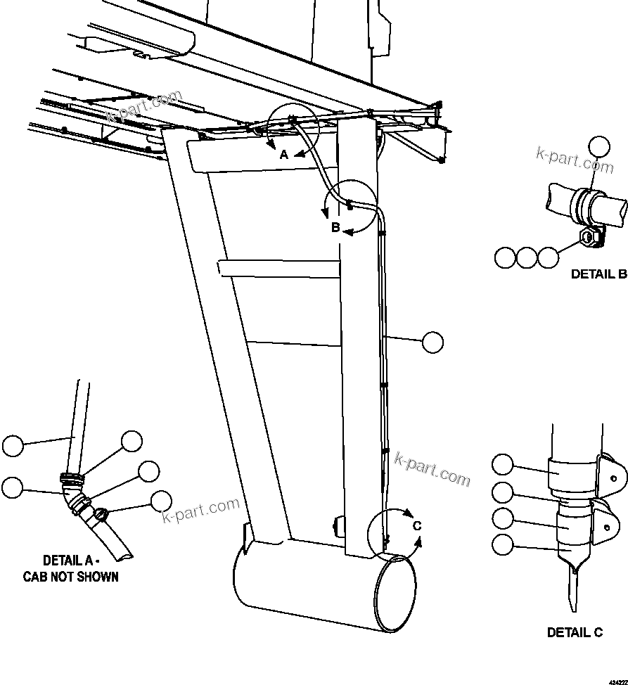 Komatsu parts book diagram for AFE57-EX 830E-1AC S/N A30637 - A30638    HINDUSTAN ZINC: HEATER/AC DRAIN HOSE INSTALLATION