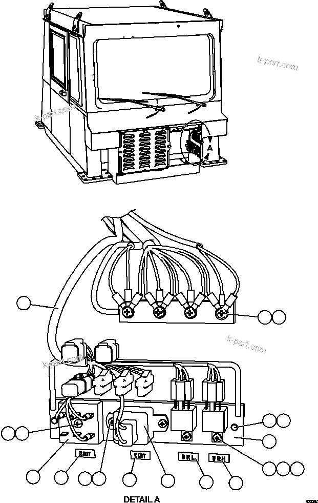 Komatsu parts book diagram for AFE57-EX 830E-1AC S/N A30637 - A30638    HINDUSTAN ZINC: WIPER/WASHER TIMER DELAY MODULES