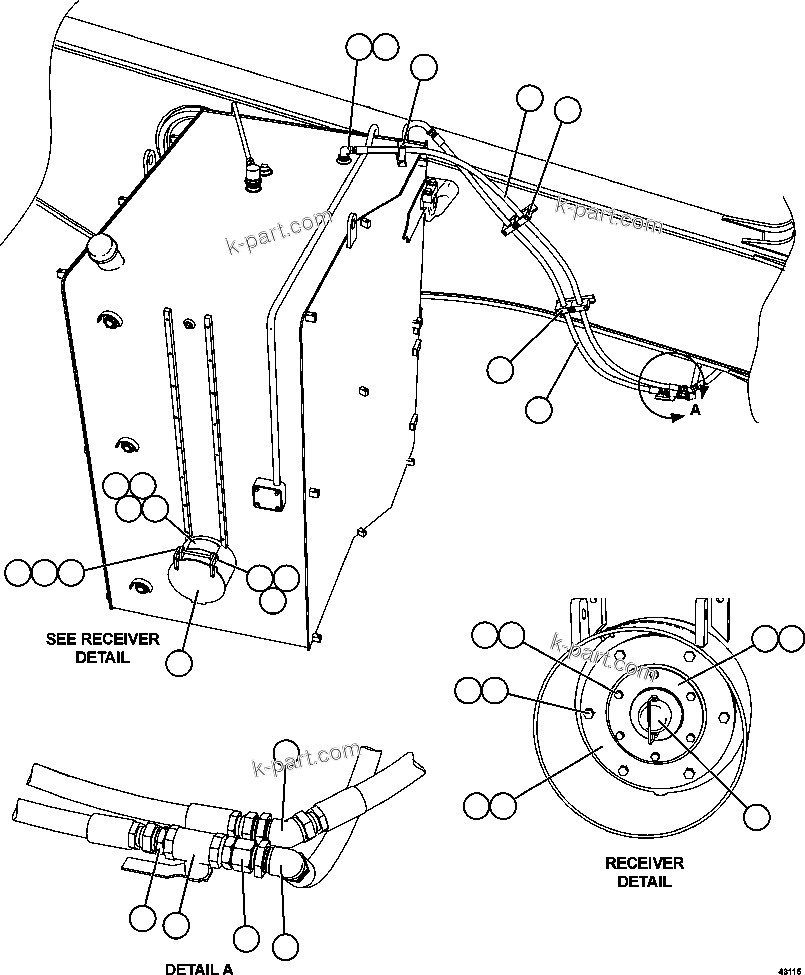 Komatsu parts book diagram for AFE57-EX 830E-1AC S/N A30637 - A30638    HINDUSTAN ZINC: FUEL SYSTEM PIPING   1/3