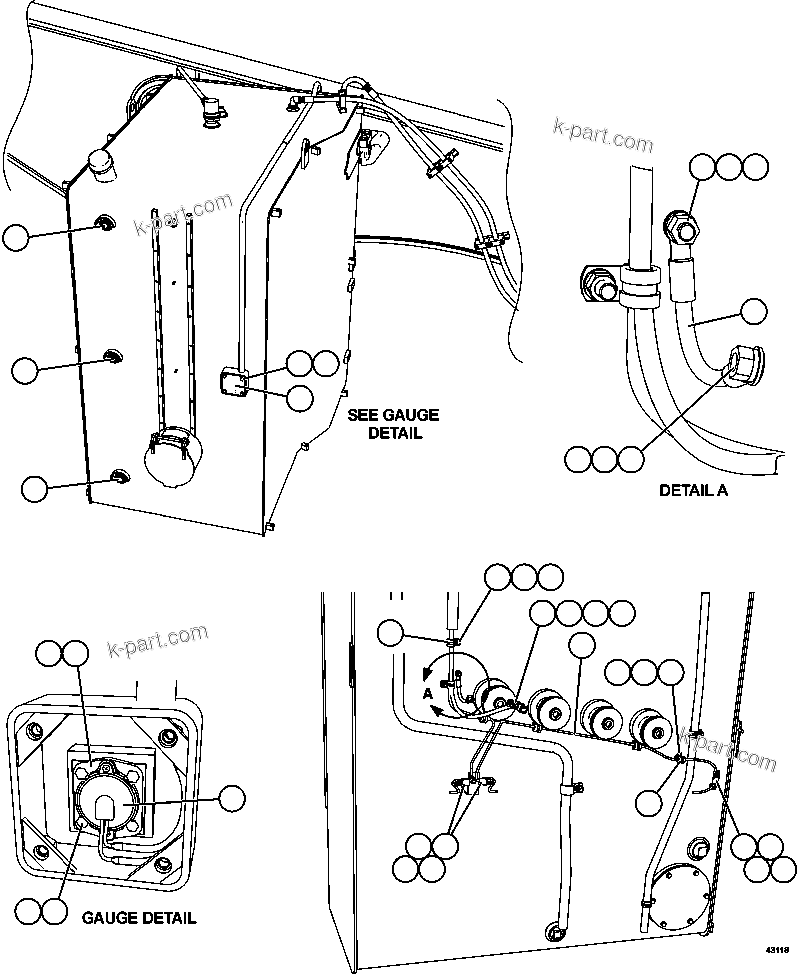 Komatsu parts book diagram for AFE57-EX 830E-1AC S/N A30637 - A30638    HINDUSTAN ZINC: FUEL TANK GAUGE AND WIRING