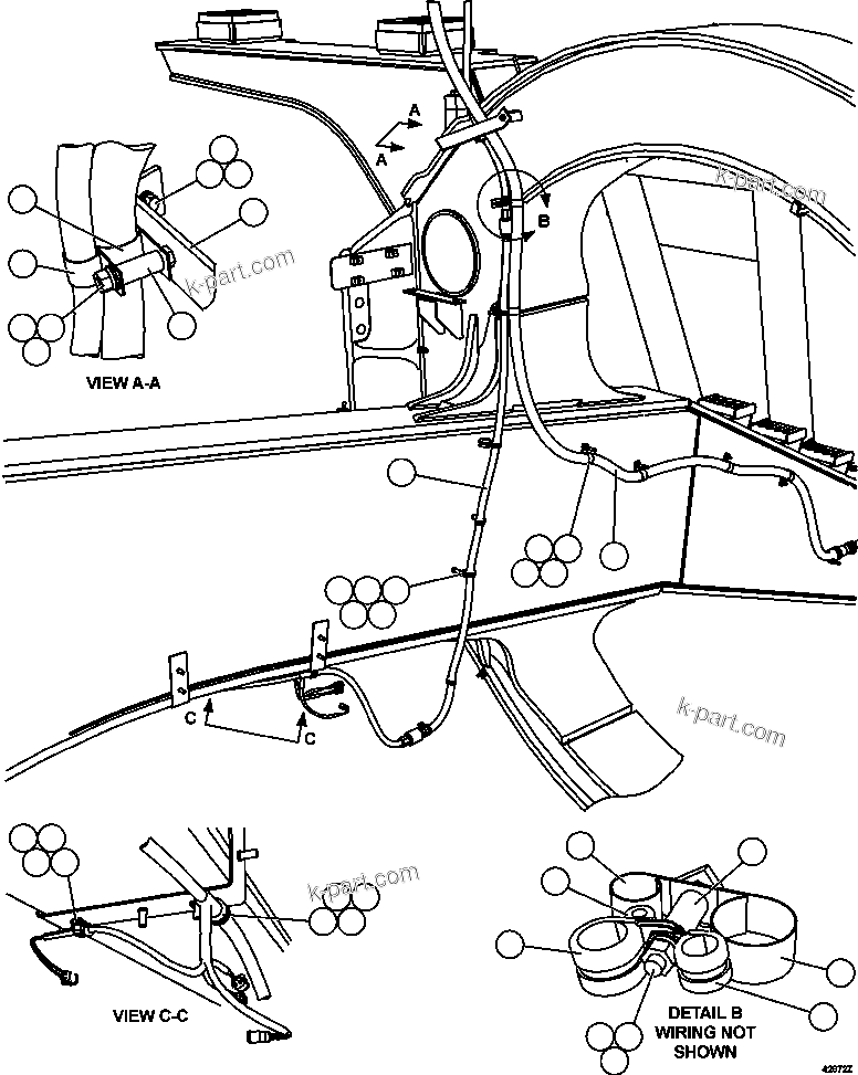 Komatsu parts book diagram for AFE57-EX 830E-1AC S/N A30637 - A30638    HINDUSTAN ZINC: LH FRAME RAIL WIRING  2/2