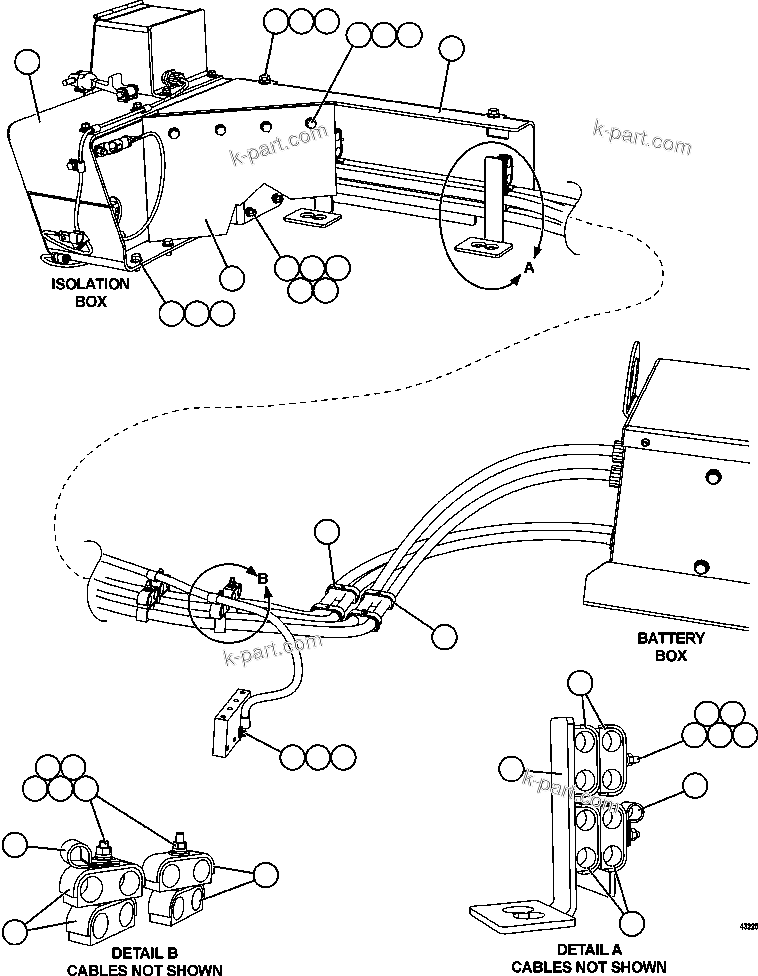 Komatsu parts book diagram for AFE57-EX 830E-1AC S/N A30637 - A30638    HINDUSTAN ZINC: BATTERY BOX WIRING   1/2