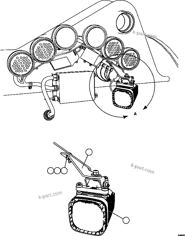 Komatsu parts book diagram for AFE57-EX 830E-1AC S/N A30637 - A30638    HINDUSTAN ZINC: AXLE MOUNTED BACKUP LIGHT
