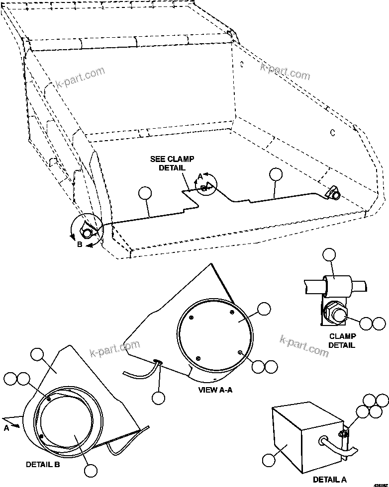 Komatsu parts book diagram for AFE57-EX 830E-1AC S/N A30637 - A30638    HINDUSTAN ZINC: REAR TURN & CLEARANCE LIGHTS