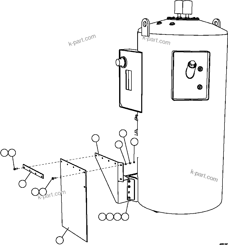 Komatsu parts book diagram for AFE57-EX 830E-1AC S/N A30637 - A30638    HINDUSTAN ZINC: HYDRAULIC TANK MUD FLAP