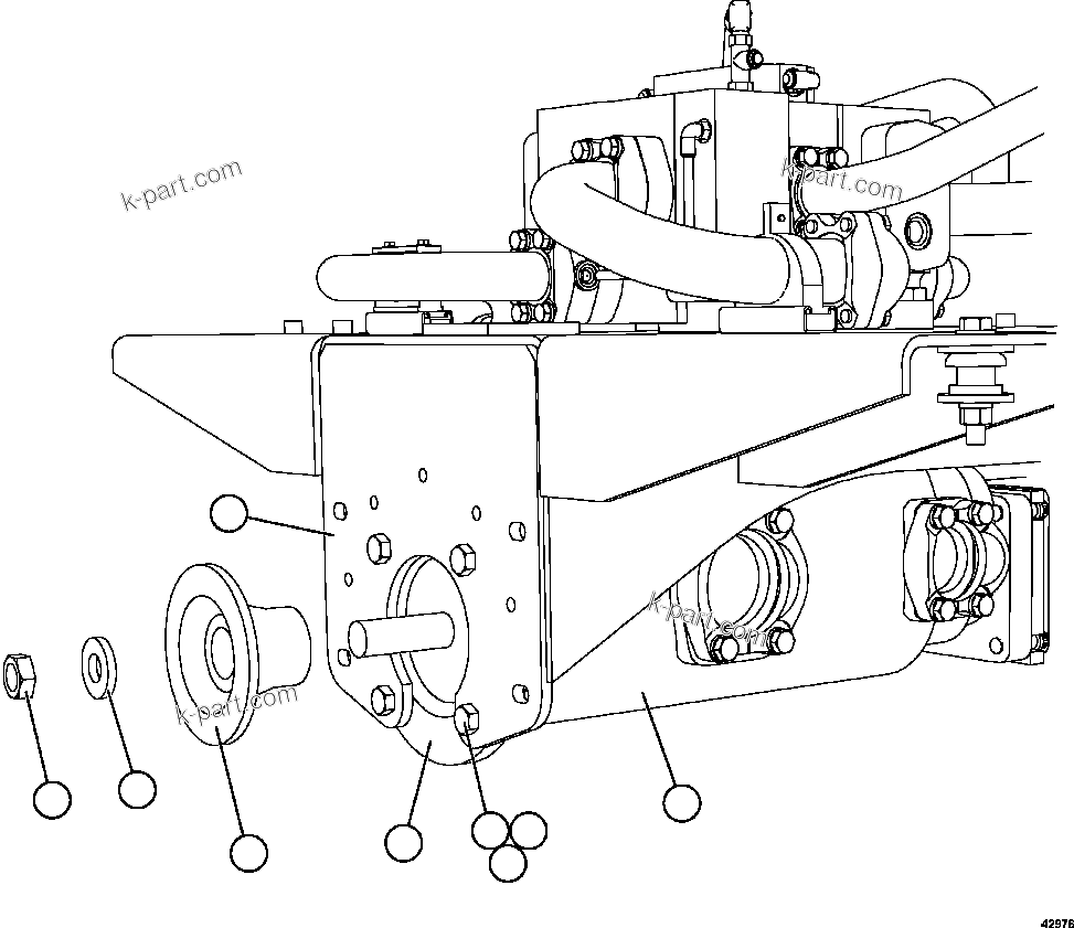 Komatsu parts book diagram for AFE57-EX 830E-1AC S/N A30637 - A30638    HINDUSTAN ZINC: HOIST PUMP INSTALLATION