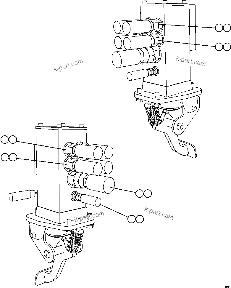 Komatsu parts book diagram for AFE57-EX 830E-1AC S/N A30637 - A30638    HINDUSTAN ZINC: BRAKE VALVE PIPING
