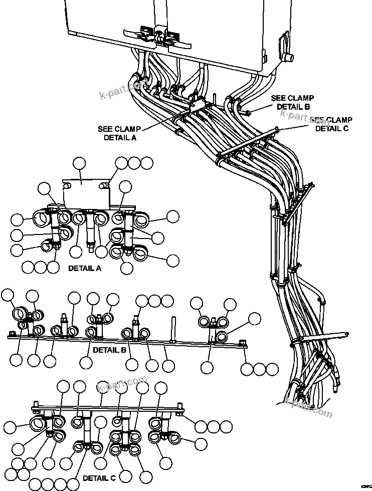 Komatsu parts book diagram for AFE57-EX 830E-1AC S/N A30637 - A30638    HINDUSTAN ZINC: BRAKE PIPING   2/4