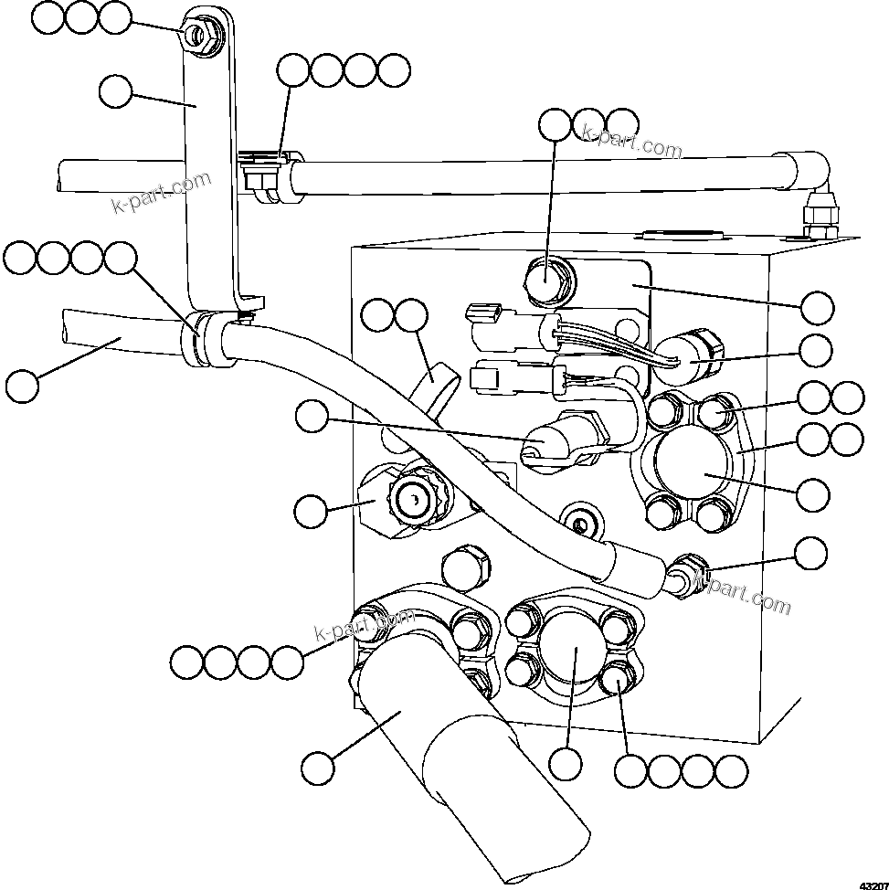 Komatsu parts book diagram for AFE57-EX 830E-1AC S/N A30637 - A30638    HINDUSTAN ZINC: BLEEDDOWN MANIFOLD PIPING  4/4