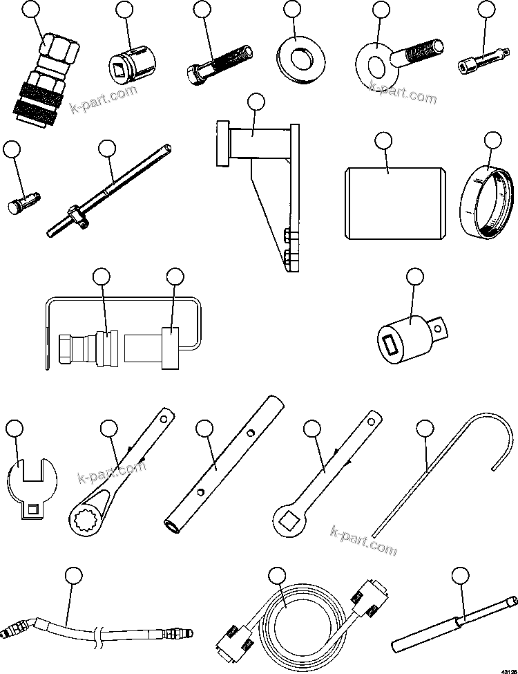Komatsu parts book diagram for AFE57-EX 830E-1AC S/N A30637 - A30638    HINDUSTAN ZINC: TOOL GROUP
