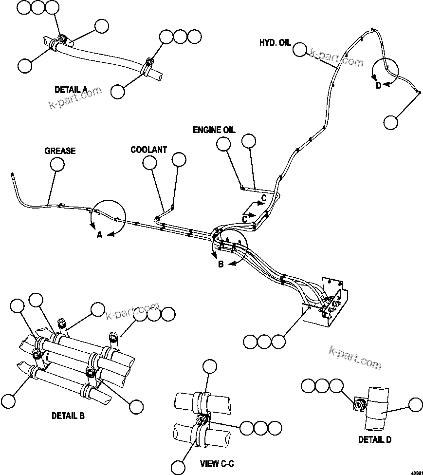 Komatsu parts book diagram for AFE57-EX 830E-1AC S/N A30637 - A30638    HINDUSTAN ZINC: SERVICE CENTER - LH