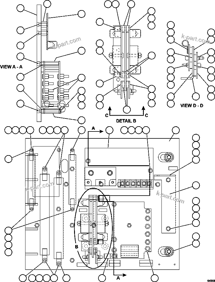Komatsu parts book diagram for AFE57-EX 830E-1AC S/N A30637 - A30638    HINDUSTAN ZINC: A.F.S.E. PANEL COVER ASSEMBLY   1/2     XA5837