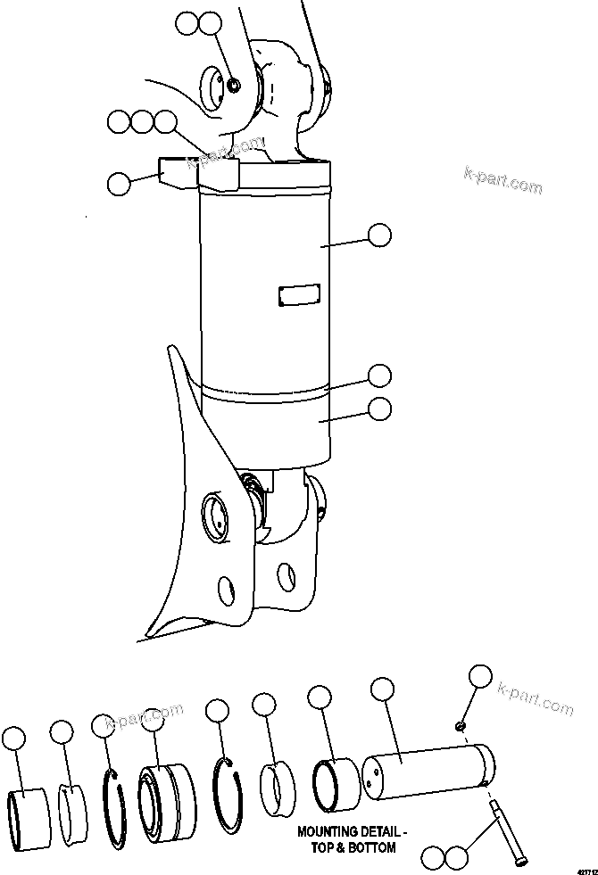 Komatsu parts book diagram for AFE57-FV 830E-1AC S/N A30732 - A30734, A30758 & A30762 - A30763 CLERMONT: REAR SUSPENSION INSTALLATION
