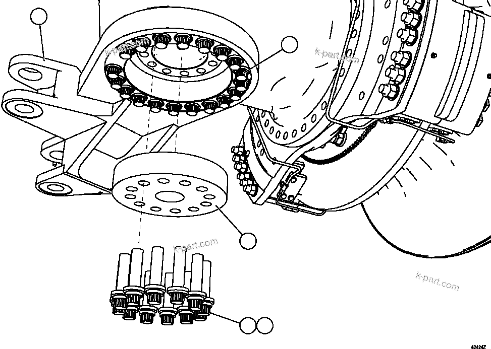 Komatsu parts book diagram for AFE57-FV 830E-1AC S/N A30732 - A30734, A30758 & A30762 - A30763 CLERMONT: STEERING ARM INSTALLATION
