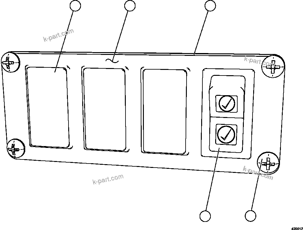 Komatsu parts book diagram for AFE57-FV 830E-1AC S/N A30732 - A30734, A30758 & A30762 - A30763 CLERMONT: UPPER LH DASH MODULE          EL4149