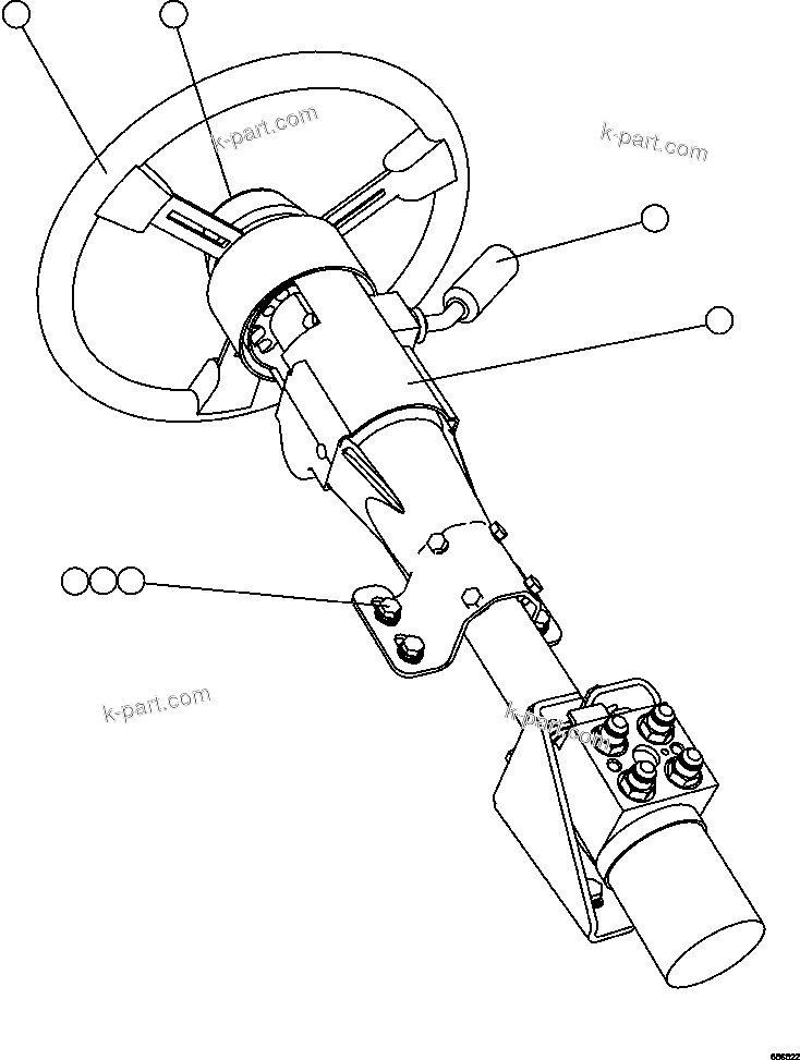 Komatsu parts book diagram for AFE57-FV 830E-1AC S/N A30732 - A30734, A30758 & A30762 - A30763 CLERMONT: STEERING COLUMN INSTALLATION