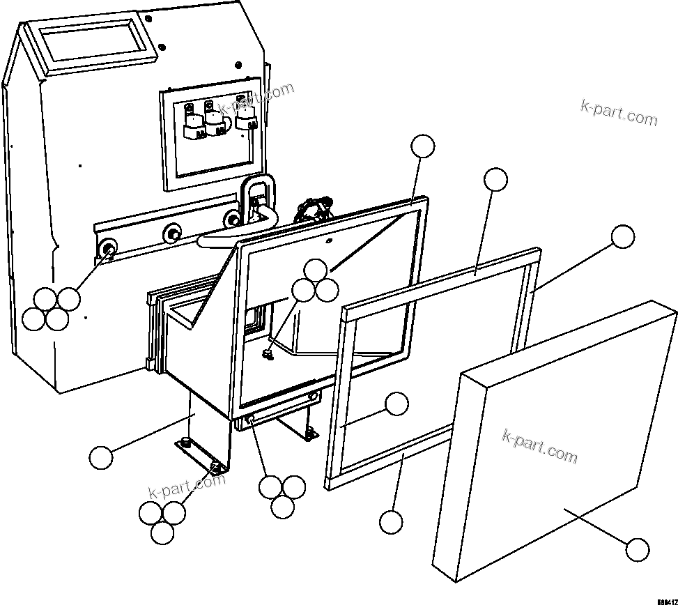 Komatsu parts book diagram for AFE57-FV 830E-1AC S/N A30732 - A30734, A30758 & A30762 - A30763 CLERMONT: HVAC INSTALLATION   1/2